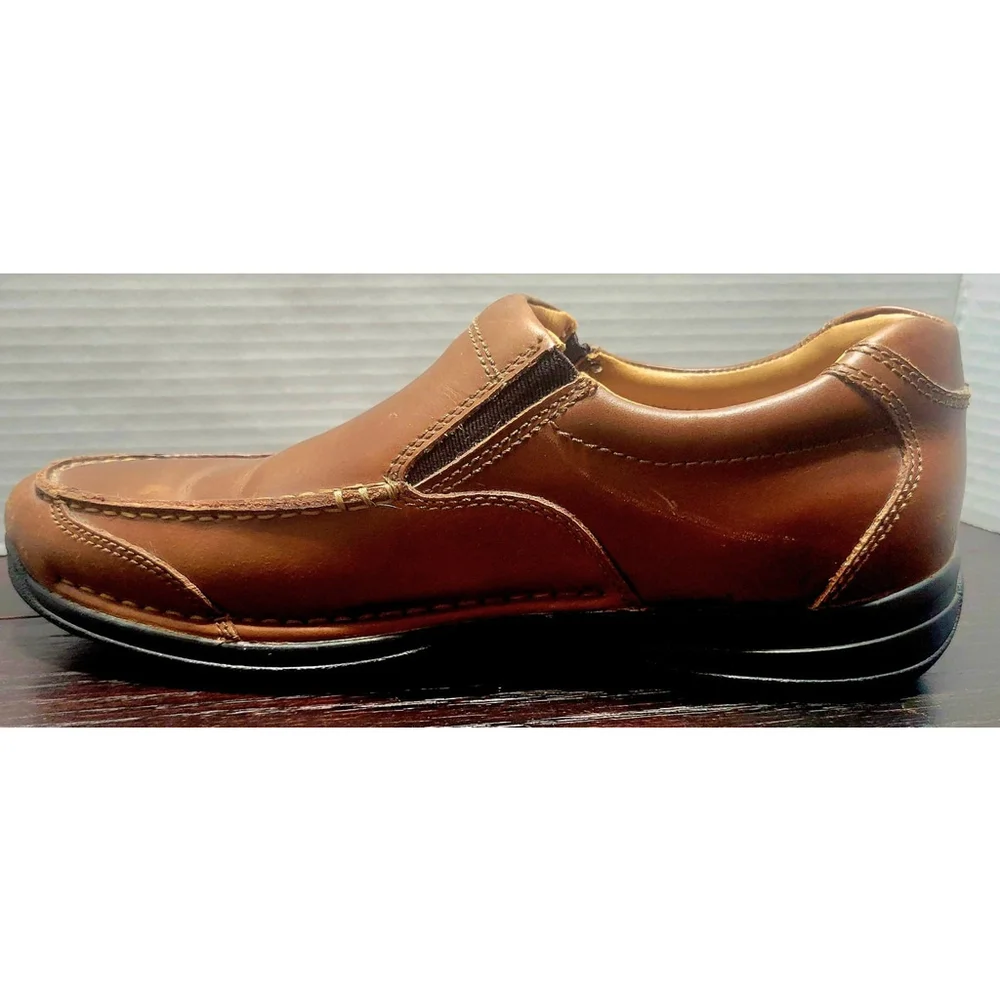 Men’s Johnston & Murphy Shuler Moc Slip On shoes 10.5 M Brown Leather